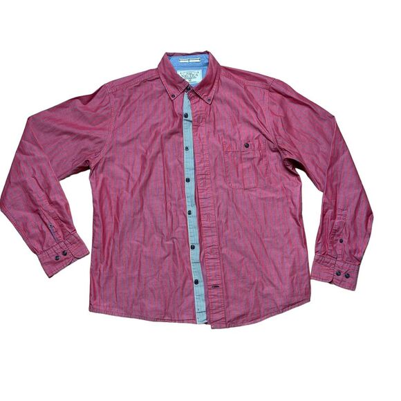 Nautica Button Down Shirt Men's Medium Slim Fit Long Sleeve Striped Sea Voyage - Picture 2 of 8